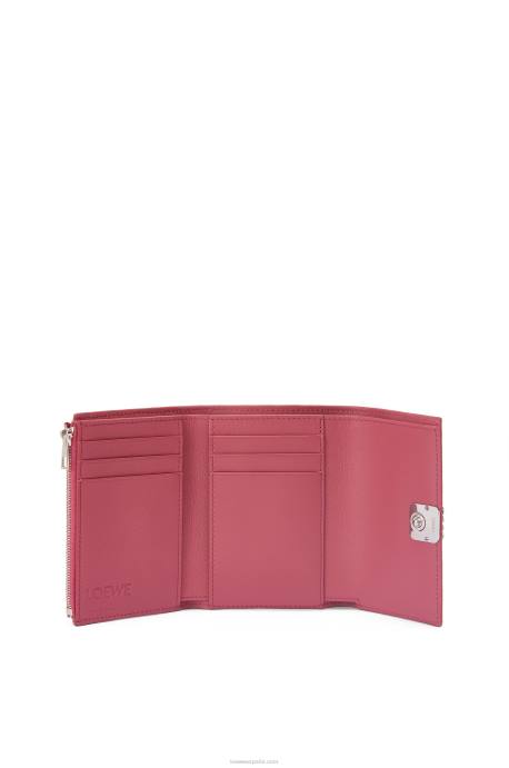 Loewe mujer Cartera vertical pequeña Anagram de piel de becerro granulada LP641240 ciruela