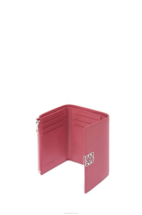 Loewe mujer Cartera vertical pequeña Anagram de piel de becerro granulada LP641240 ciruela