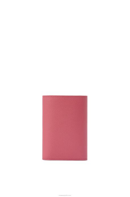 Loewe mujer Cartera vertical pequeña Anagram de piel de becerro granulada LP641240 ciruela