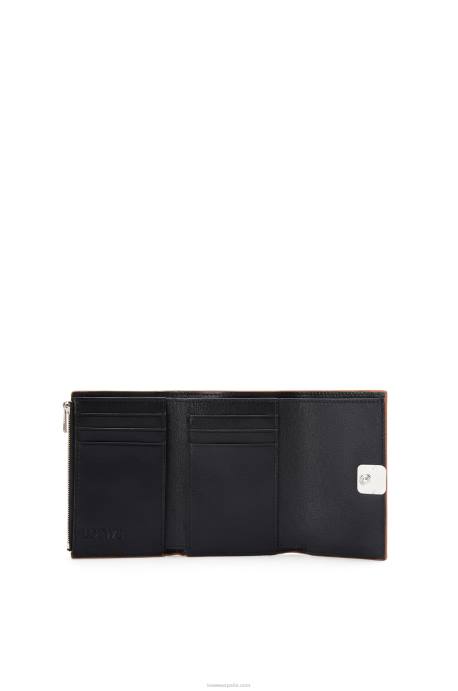 Loewe mujer Cartera vertical pequeña Anagram de piel de becerro granulada LP641246 negro