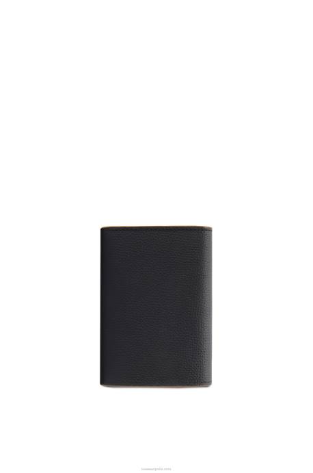 Loewe mujer Cartera vertical pequeña Anagram de piel de becerro granulada LP641246 negro