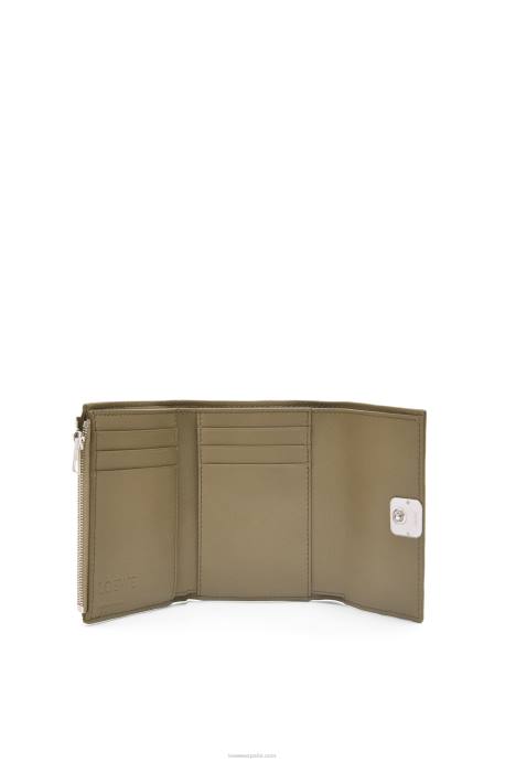Loewe mujer Cartera vertical pequeña Anagram de piel de becerro granulada LP641291 alcachofa verde
