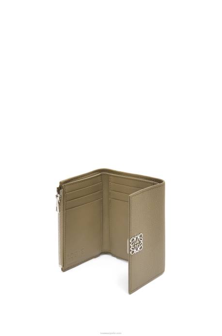 Loewe mujer Cartera vertical pequeña Anagram de piel de becerro granulada LP641291 alcachofa verde