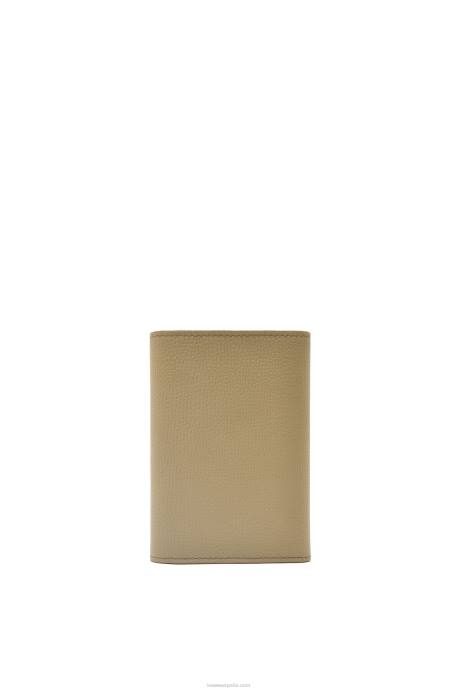 Loewe mujer Cartera vertical pequeña Anagram de piel de becerro granulada LP641291 alcachofa verde