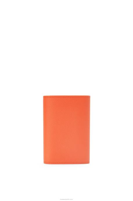 Loewe mujer Cartera vertical pequeña Anagram de piel de becerro granulada LP641292 naranja