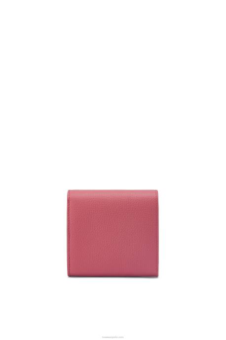 Loewe mujer cartera compacta con solapa anagram de piel de becerro granulada LP641239 ciruela