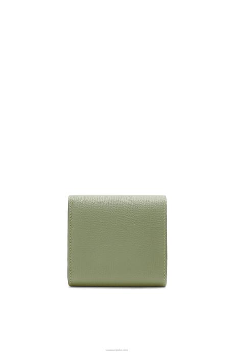 Loewe mujer cartera compacta con solapa anagram de piel de becerro granulada LP641248 Romero