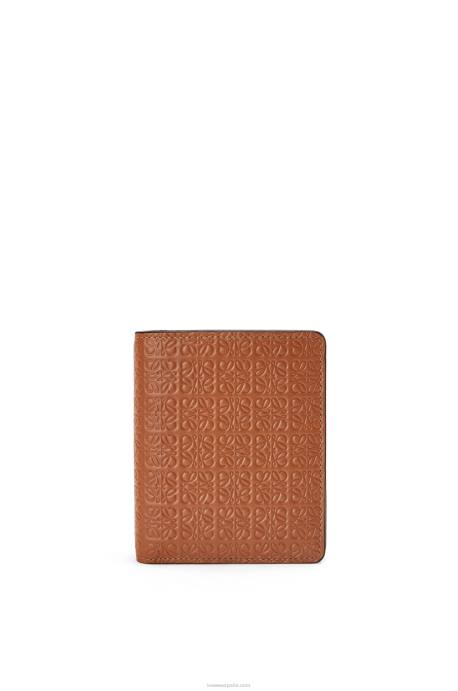 Loewe mujer cartera con cremallera repeat compact de piel de becerro de seda grabada LP641281 broncearse