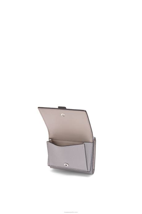 Loewe mujer cartera de tres pliegues en suave piel de becerro granulada LP641250 gris perla/verde pálido claro
