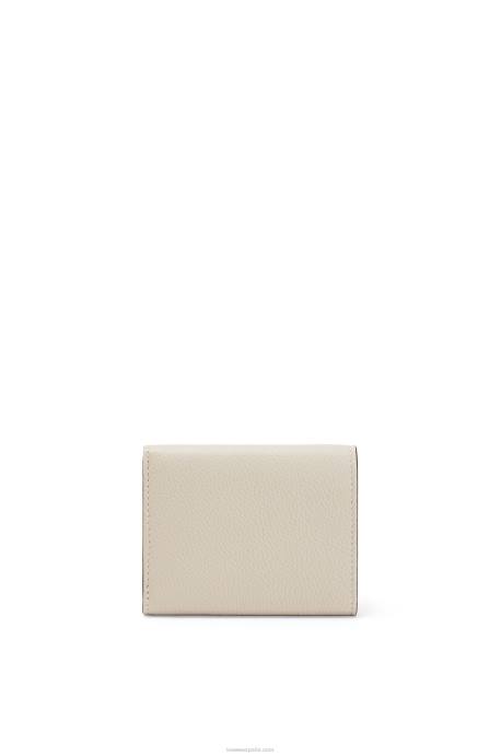 Loewe mujer cartera de tres pliegues en suave piel de becerro granulada LP641315 avena ligera/miel