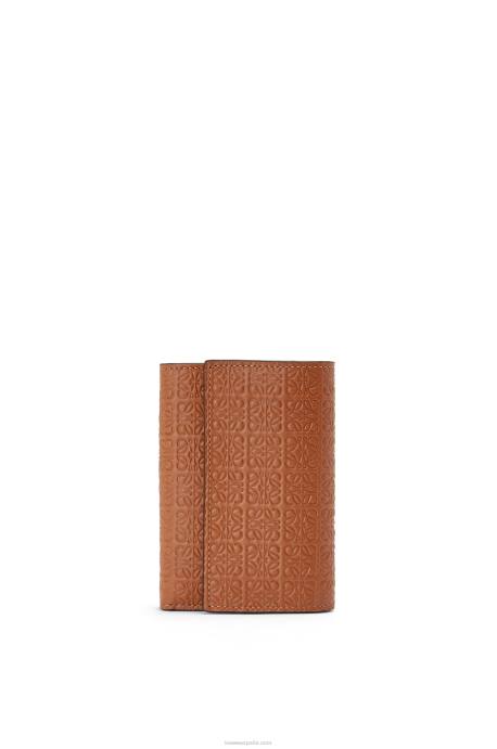 Loewe mujer cartera pequeña repeat vertical de piel de becerro de seda repujada LP641280 broncearse