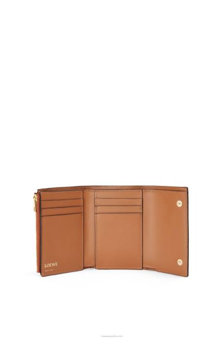 Loewe mujer cartera pequeña repeat vertical de piel de becerro de seda repujada LP641280 broncearse