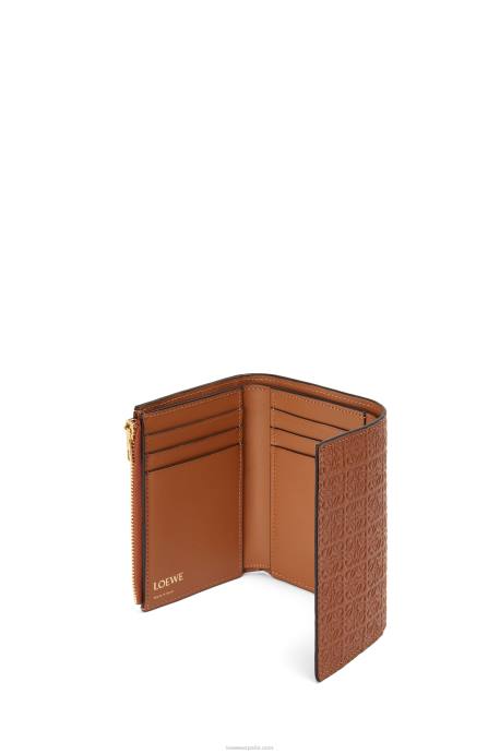 Loewe mujer cartera pequeña repeat vertical de piel de becerro de seda repujada LP641280 broncearse