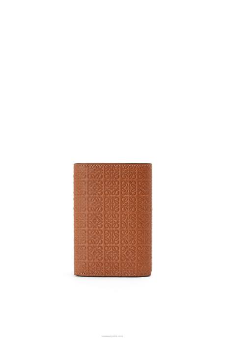 Loewe mujer cartera pequeña repeat vertical de piel de becerro de seda repujada LP641280 broncearse