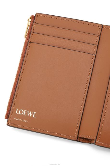 Loewe mujer cartera pequeña repeat vertical de piel de becerro de seda repujada LP641280 broncearse