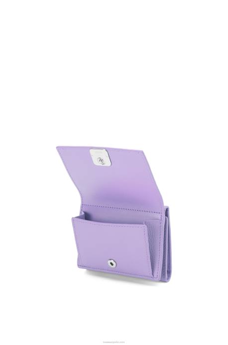 Loewe mujer cartera triple con anagrama de piel de becerro granulada LP641235 malva claro