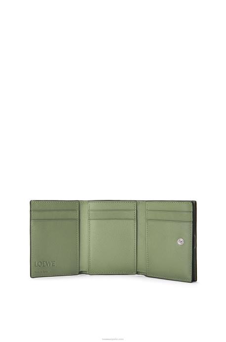 Loewe mujer cartera triple con anagrama de piel de becerro granulada LP641247 Romero