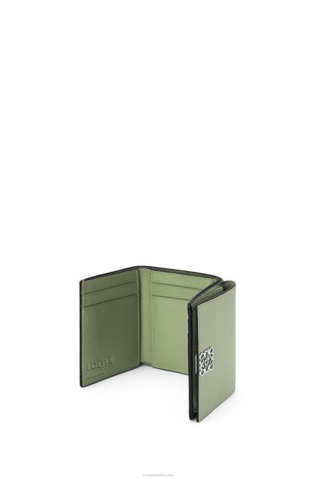 Loewe mujer cartera triple con anagrama de piel de becerro granulada LP641247 Romero