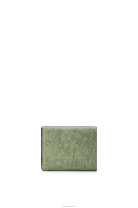 Loewe mujer cartera triple con anagrama de piel de becerro granulada LP641247 Romero