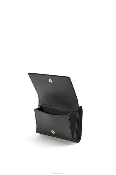Loewe mujer cartera triple repeat de piel de becerro de seda grabada LP641274 negro