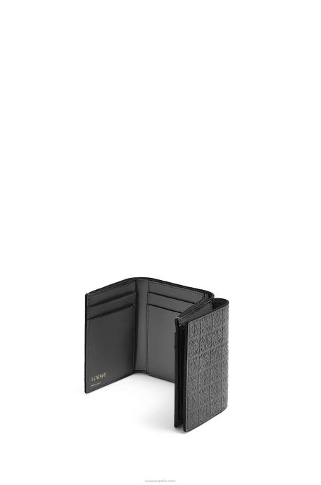 Loewe mujer cartera triple repeat de piel de becerro de seda grabada LP641274 negro