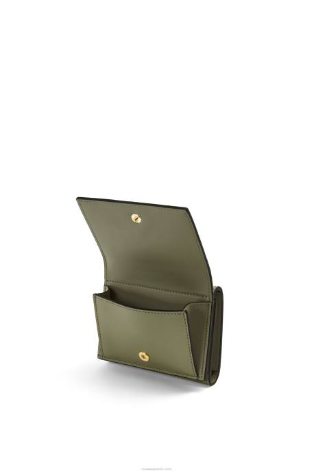 Loewe mujer cartera triple repeat de piel de becerro de seda grabada LP641277 aguacate verde