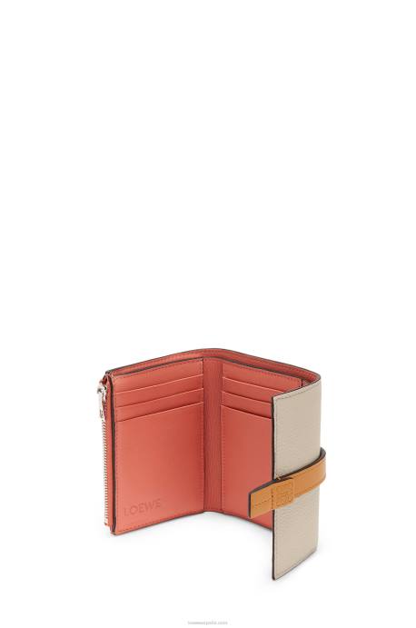 Loewe mujer cartera vertical pequeña de piel de becerro granulada suave LP641221 avena ligera/miel