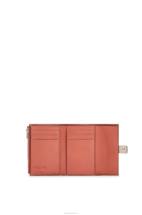 Loewe mujer cartera vertical pequeña de piel de becerro granulada suave LP641221 avena ligera/miel