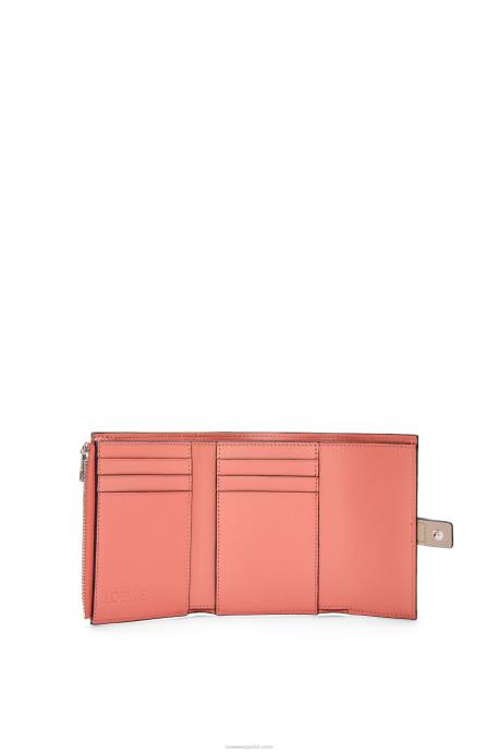 Loewe mujer cartera vertical pequeña de piel de becerro granulada suave LP641221 avena ligera/miel