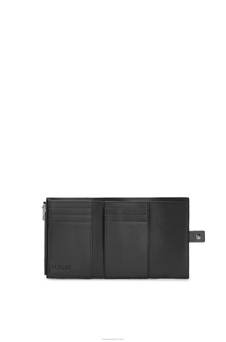 Loewe mujer cartera vertical pequeña de piel de becerro granulada suave LP641295 negro