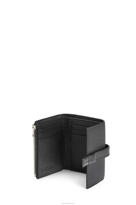 Loewe mujer cartera vertical pequeña de piel de becerro granulada suave LP641295 negro