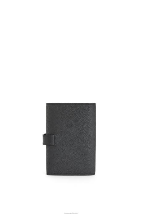Loewe mujer cartera vertical pequeña de piel de becerro granulada suave LP641295 negro