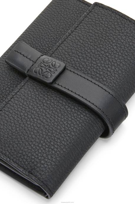 Loewe mujer cartera vertical pequeña de piel de becerro granulada suave LP641295 negro