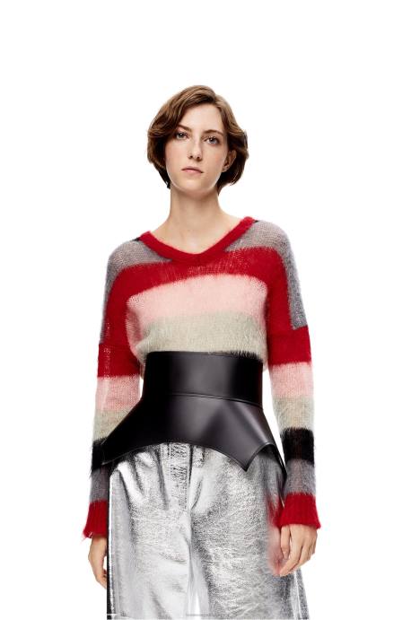 Loewe mujer cinturón obi de napa LP641154 negro