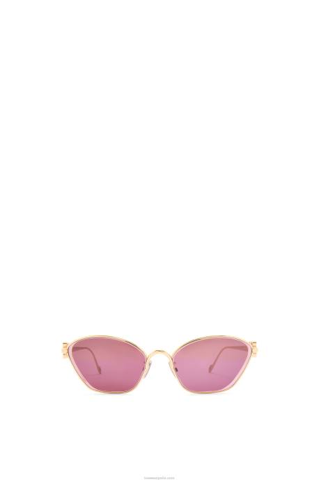 Loewe mujer Gafas de sol hexagonales con anagrama en metal LP641445 borgoña