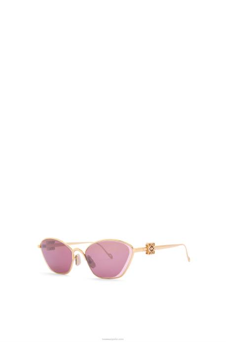 Loewe mujer Gafas de sol hexagonales con anagrama en metal LP641445 borgoña