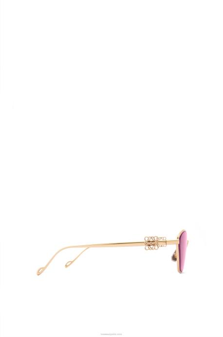 Loewe mujer Gafas de sol hexagonales con anagrama en metal LP641445 borgoña