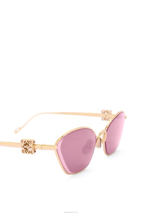Loewe mujer Gafas de sol hexagonales con anagrama en metal LP641445 borgoña
