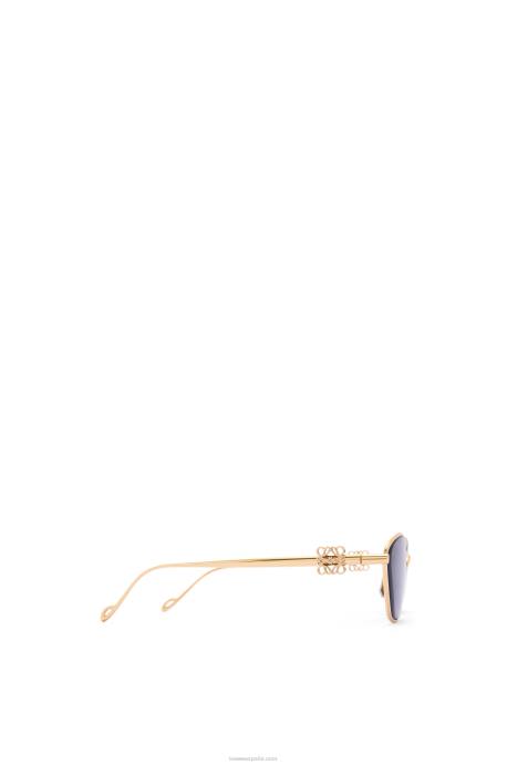 Loewe mujer Gafas de sol hexagonales con anagrama en metal LP641447 humo/moka
