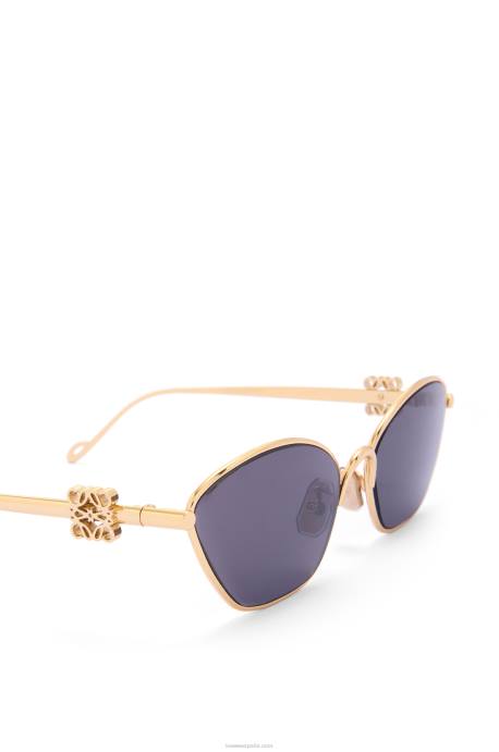 Loewe mujer Gafas de sol hexagonales con anagrama en metal LP641447 humo/moka