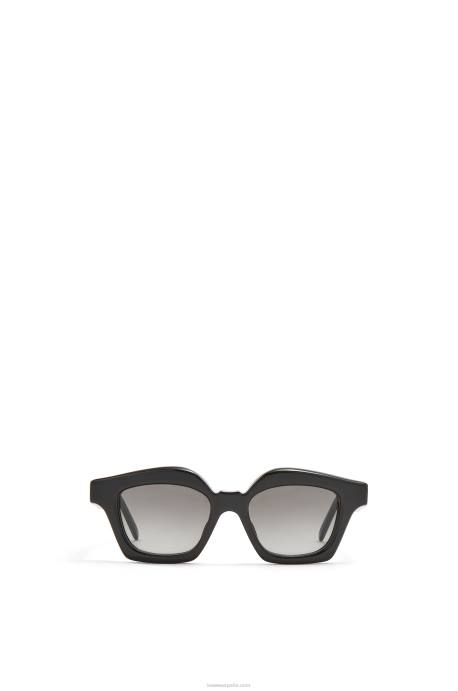 Loewe mujer gafas de sol browline pequeñas de acetato LP641483 negro brillante
