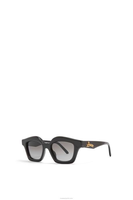 Loewe mujer gafas de sol browline pequeñas de acetato LP641483 negro brillante