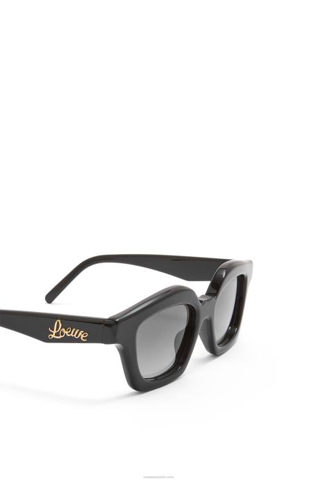 Loewe mujer gafas de sol browline pequeñas de acetato LP641483 negro brillante