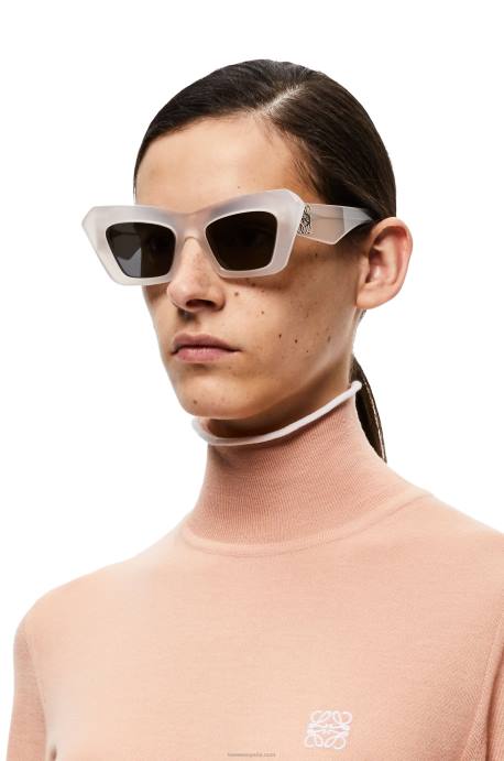 Loewe mujer gafas de sol cateye de acetato LP641479 blanco hielo