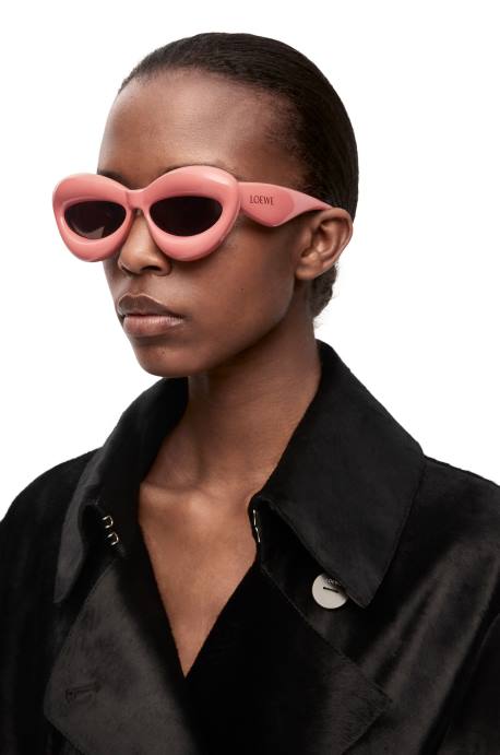 Loewe mujer gafas de sol cateye infladas de nailon LP641421 Rosa empolvado