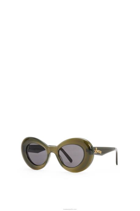 Loewe mujer gafas de sol con alas de acetato LP641435 agua verde