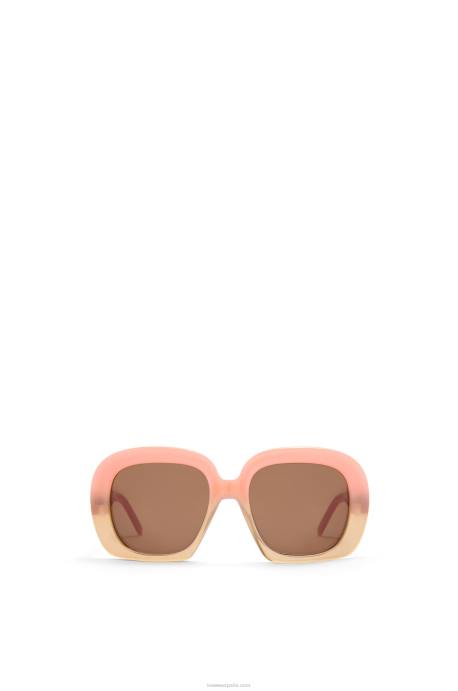 Loewe mujer gafas de sol cuadradas en forma de media luna de acetato LP641437 verde selva/romero