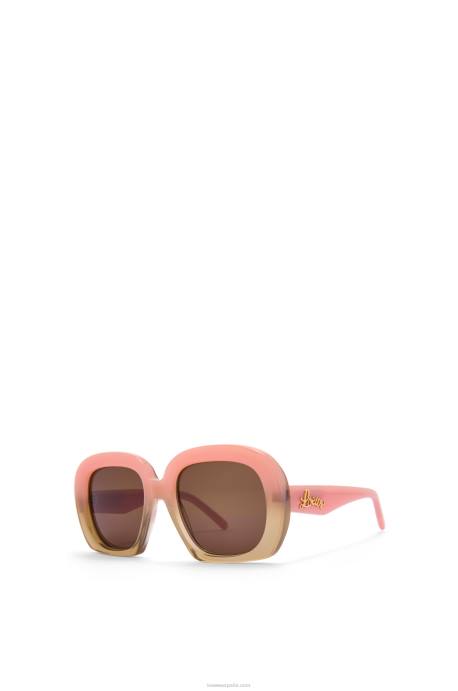 Loewe mujer gafas de sol cuadradas en forma de media luna de acetato LP641437 verde selva/romero