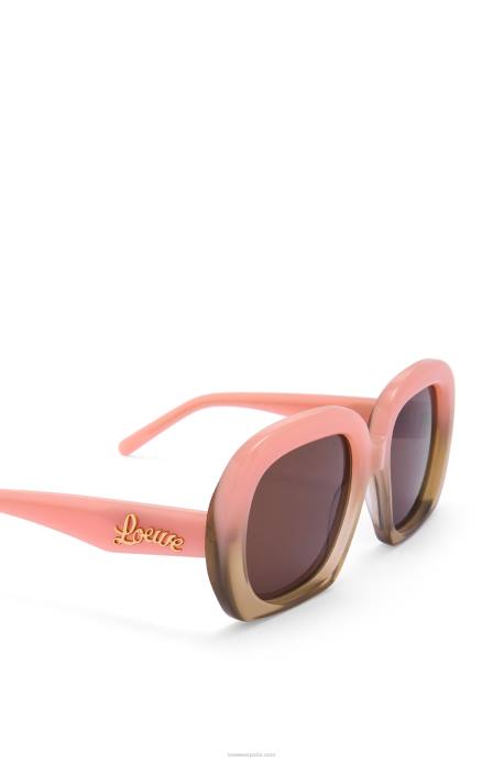 Loewe mujer gafas de sol cuadradas en forma de media luna de acetato LP641437 verde selva/romero