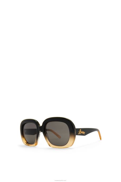 Loewe mujer gafas de sol cuadradas en forma de media luna de acetato LP641438 degradado negro/beige